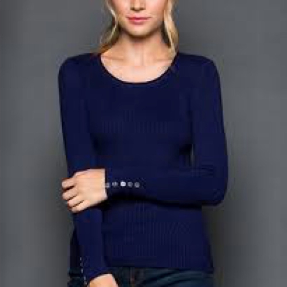 NWT GeeGee Navy Blue Pullover Top Medium